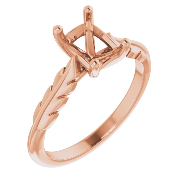 Solitaire Leaf Engagement Ring