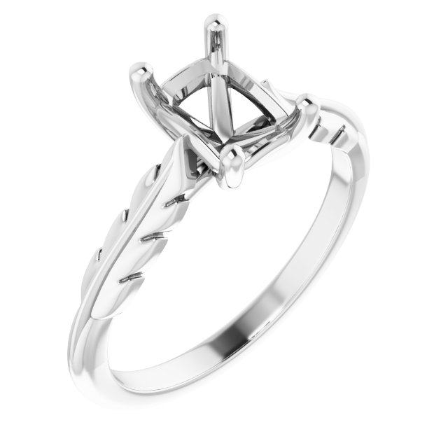 Solitaire Leaf Engagement Ring