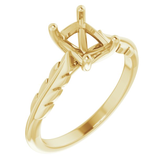 Solitaire Leaf Engagement Ring