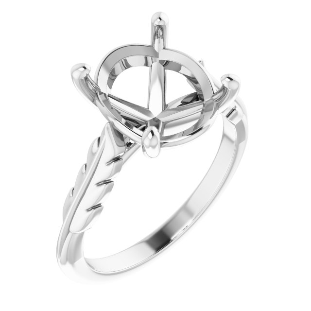 Solitaire Leaf Engagement Ring