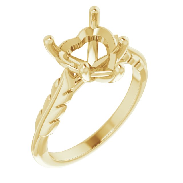 Solitaire Leaf Engagement Ring