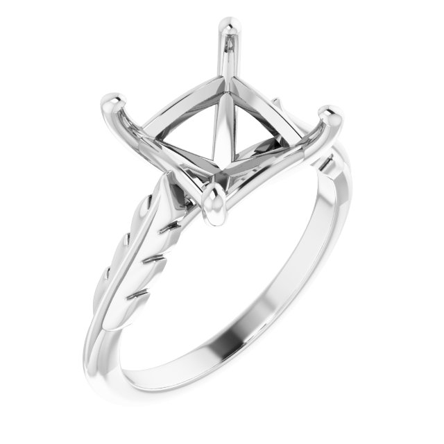 Solitaire Leaf Engagement Ring