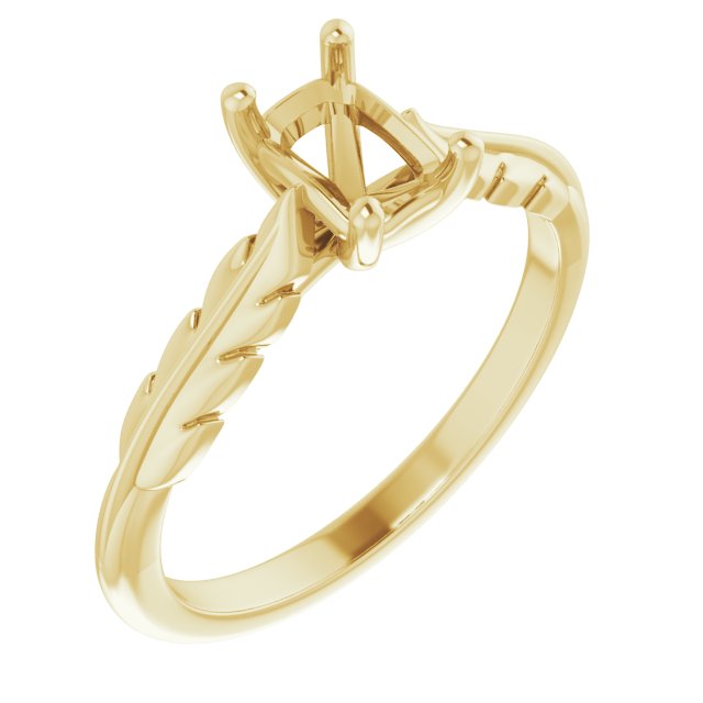 Solitaire Leaf Engagement Ring
