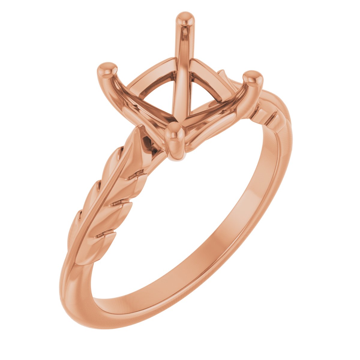 Solitaire Leaf Engagement Ring