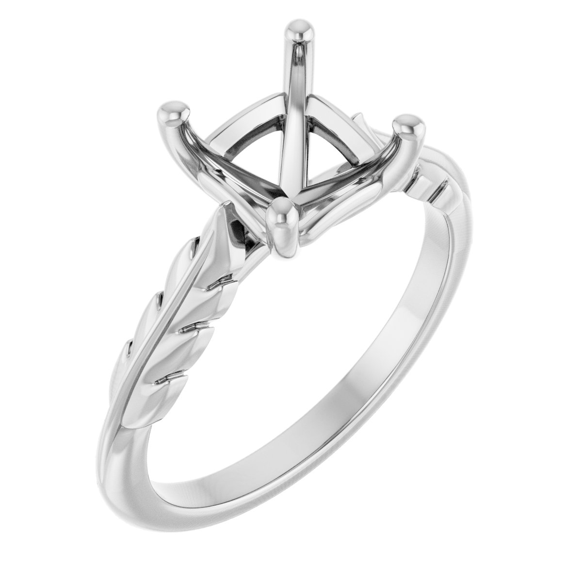 Solitaire Leaf Engagement Ring