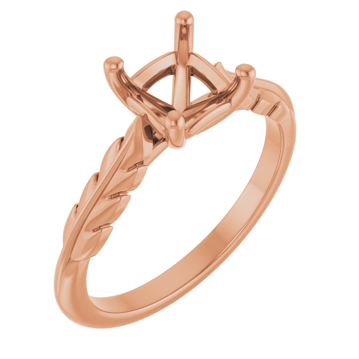 Solitaire Leaf Engagement Ring
