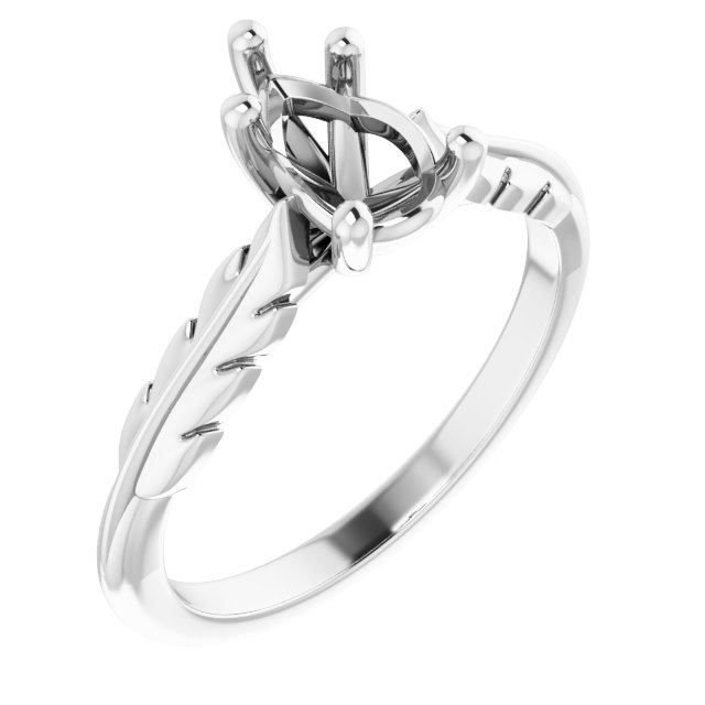 Solitaire Leaf Engagement Ring