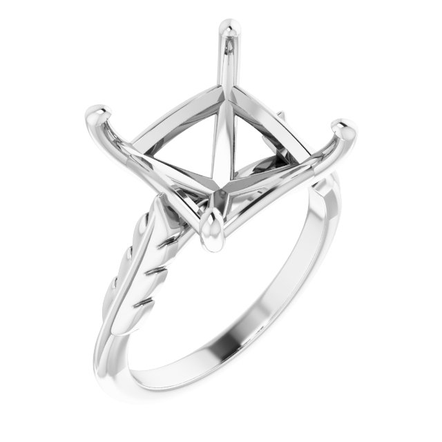 Solitaire Leaf Engagement Ring