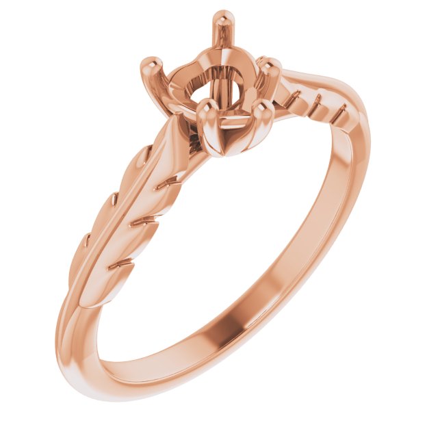 Solitaire Leaf Engagement Ring