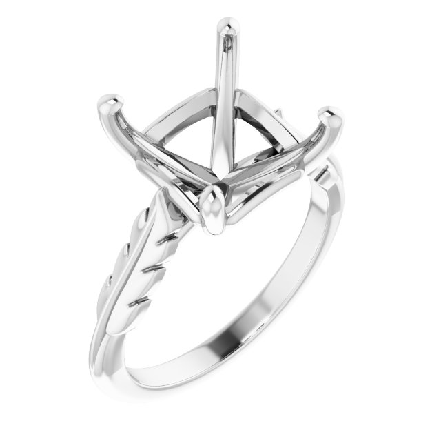 Solitaire Leaf Engagement Ring