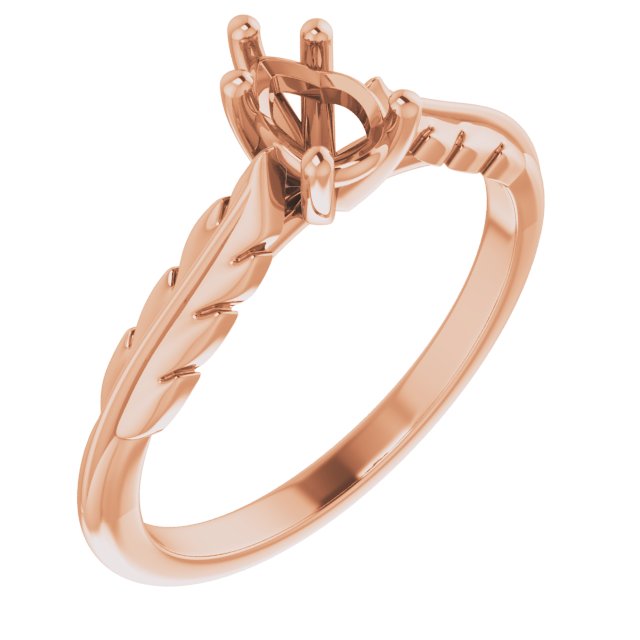Solitaire Leaf Engagement Ring