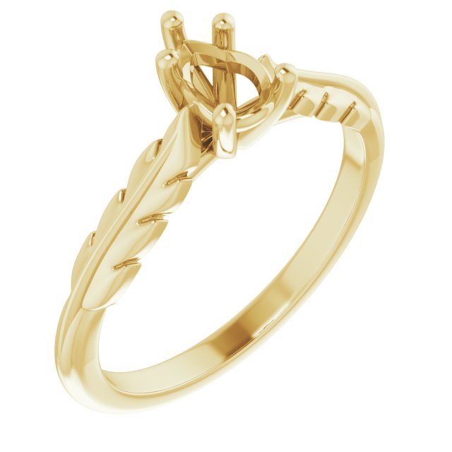 Solitaire Leaf Engagement Ring