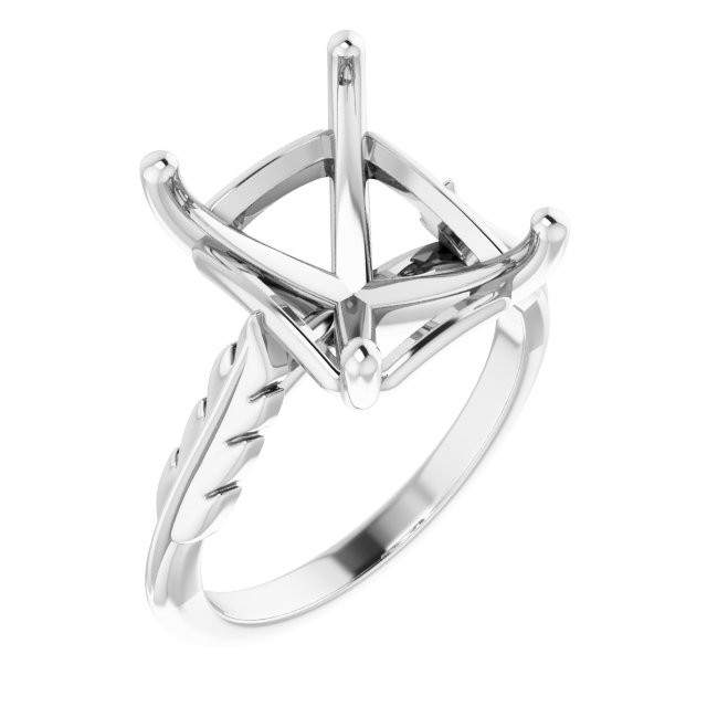 Solitaire Leaf Engagement Ring