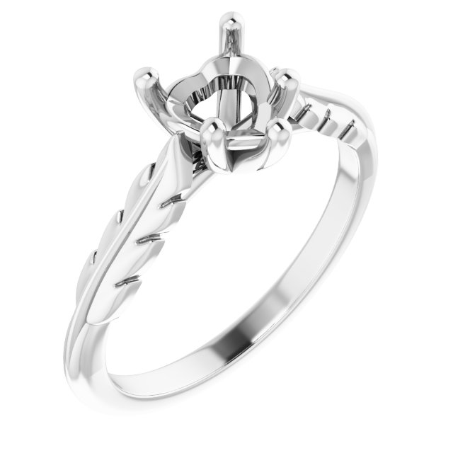 Solitaire Leaf Engagement Ring