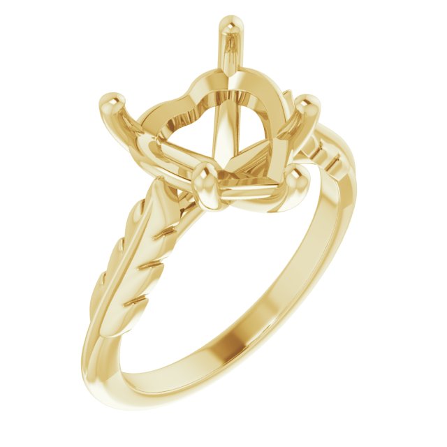 Solitaire Leaf Engagement Ring