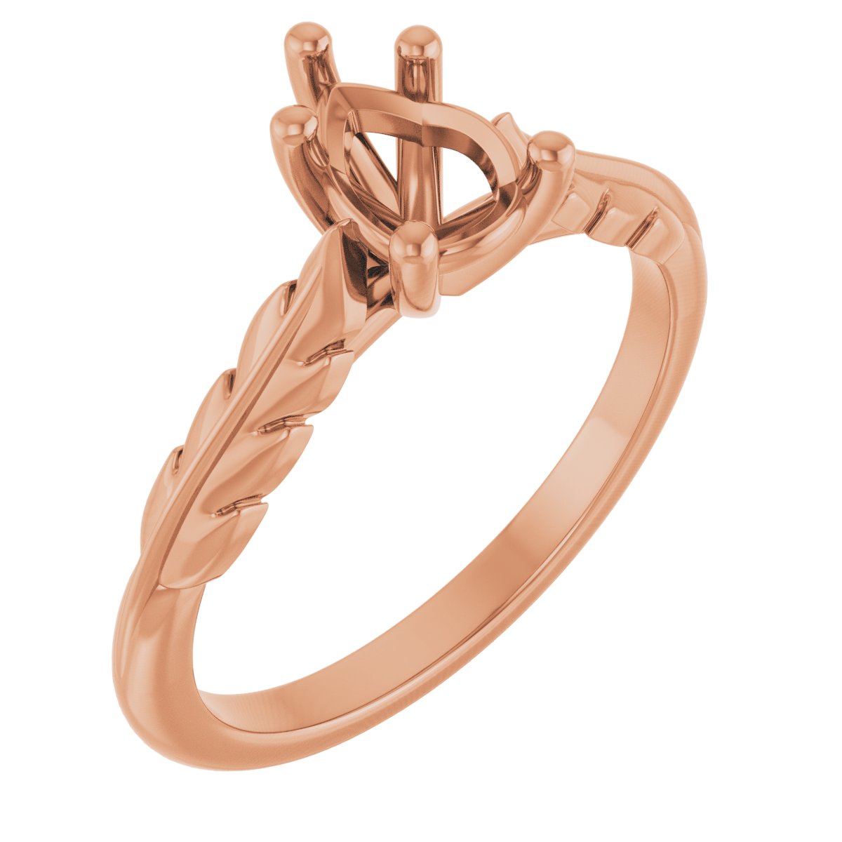 Solitaire Leaf Engagement Ring