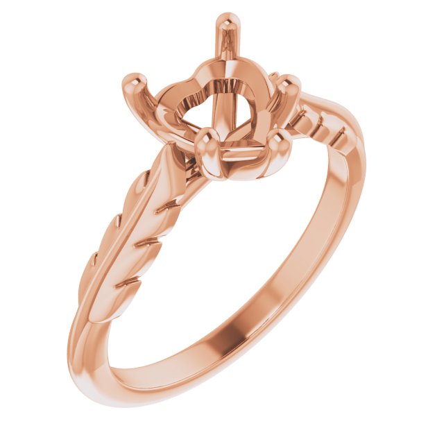 Solitaire Leaf Engagement Ring