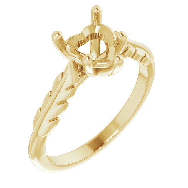 Solitaire Leaf Engagement Ring
