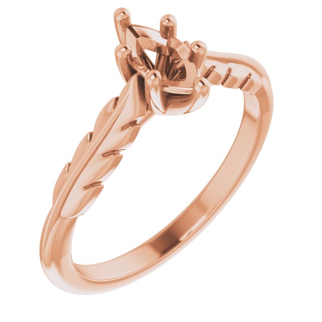Solitaire Leaf Engagement Ring