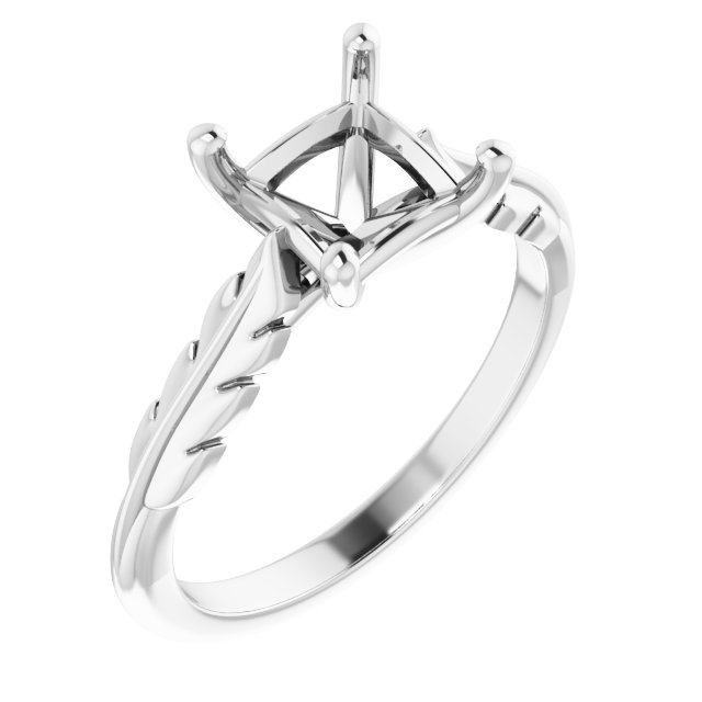 Solitaire Leaf Engagement Ring