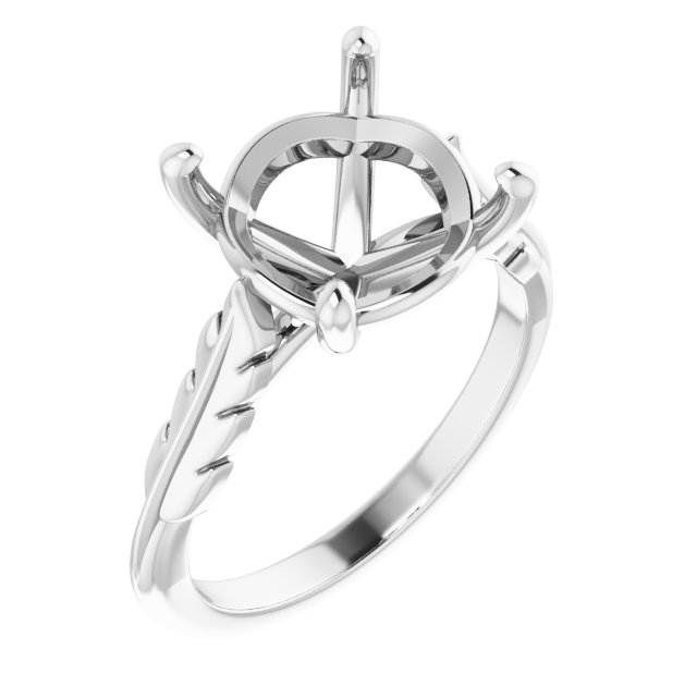 Solitaire Leaf Engagement Ring