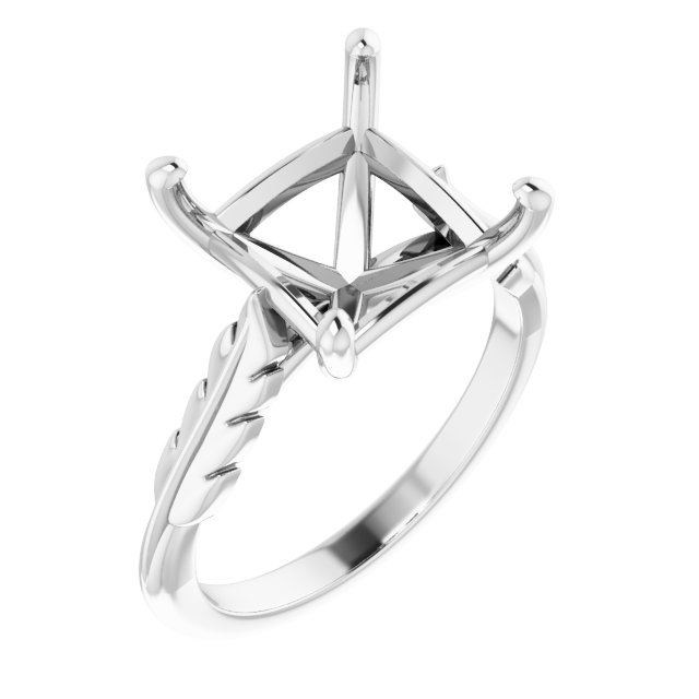 Solitaire Leaf Engagement Ring