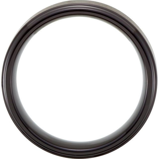 Black PVD Tungsten 8 mm Ridged Band Size 10