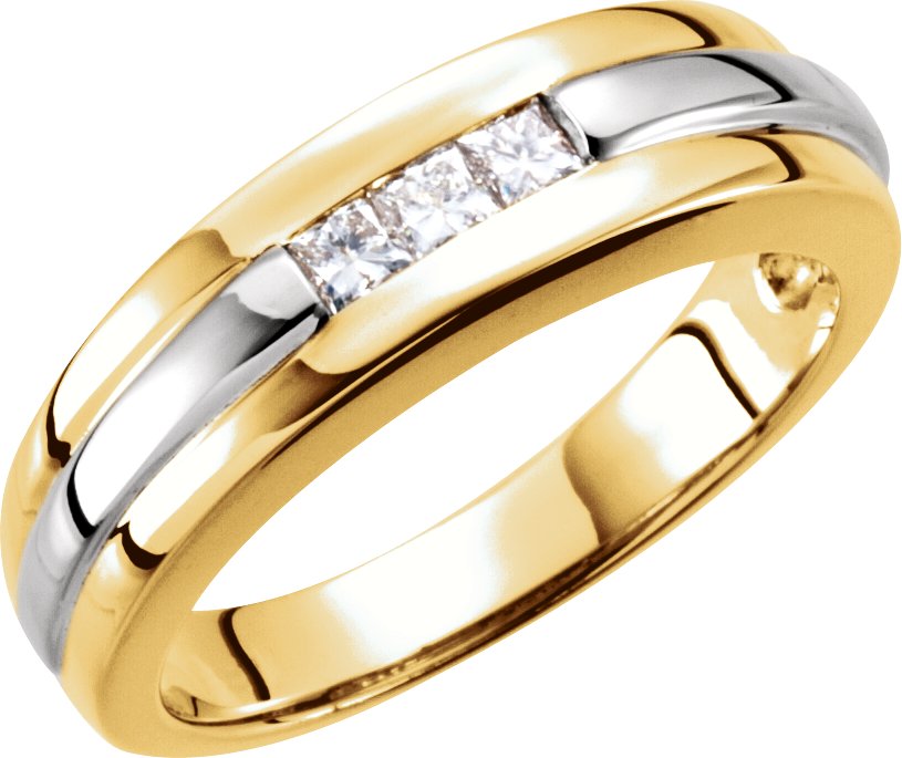 14K Yellow & White 1/4 CTW Natural Diamond Band