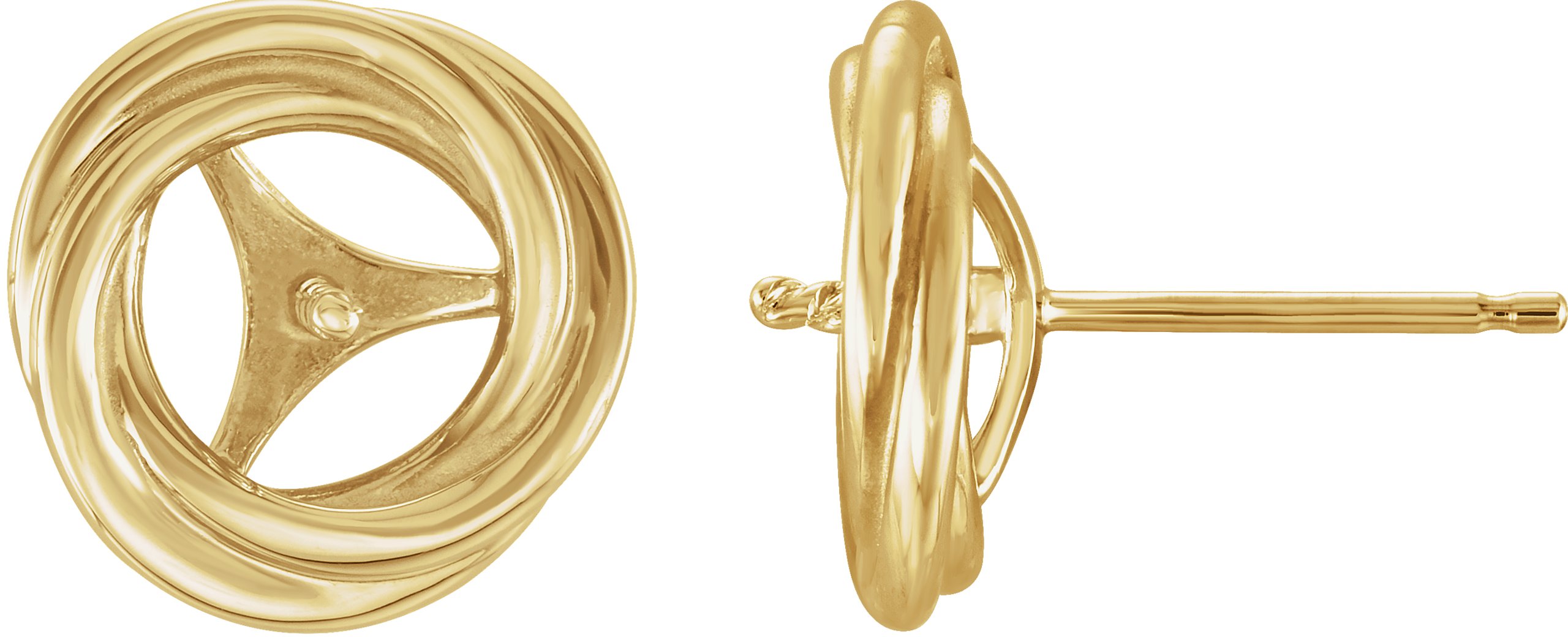 Button Pearl Knot Earrings
