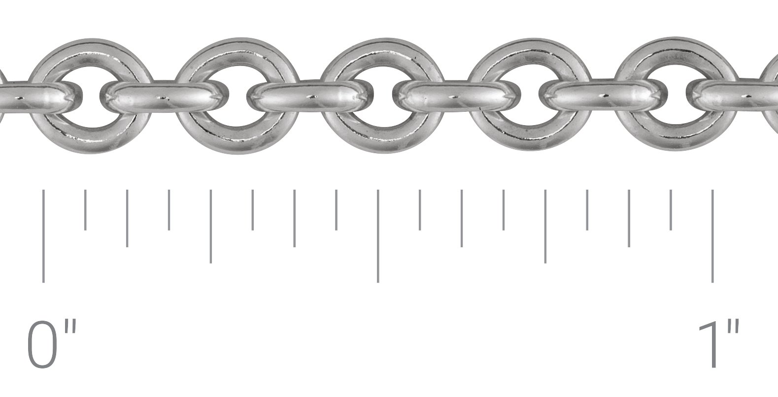 Sterling Silver 4.4 mm Cable Chain by the Inch