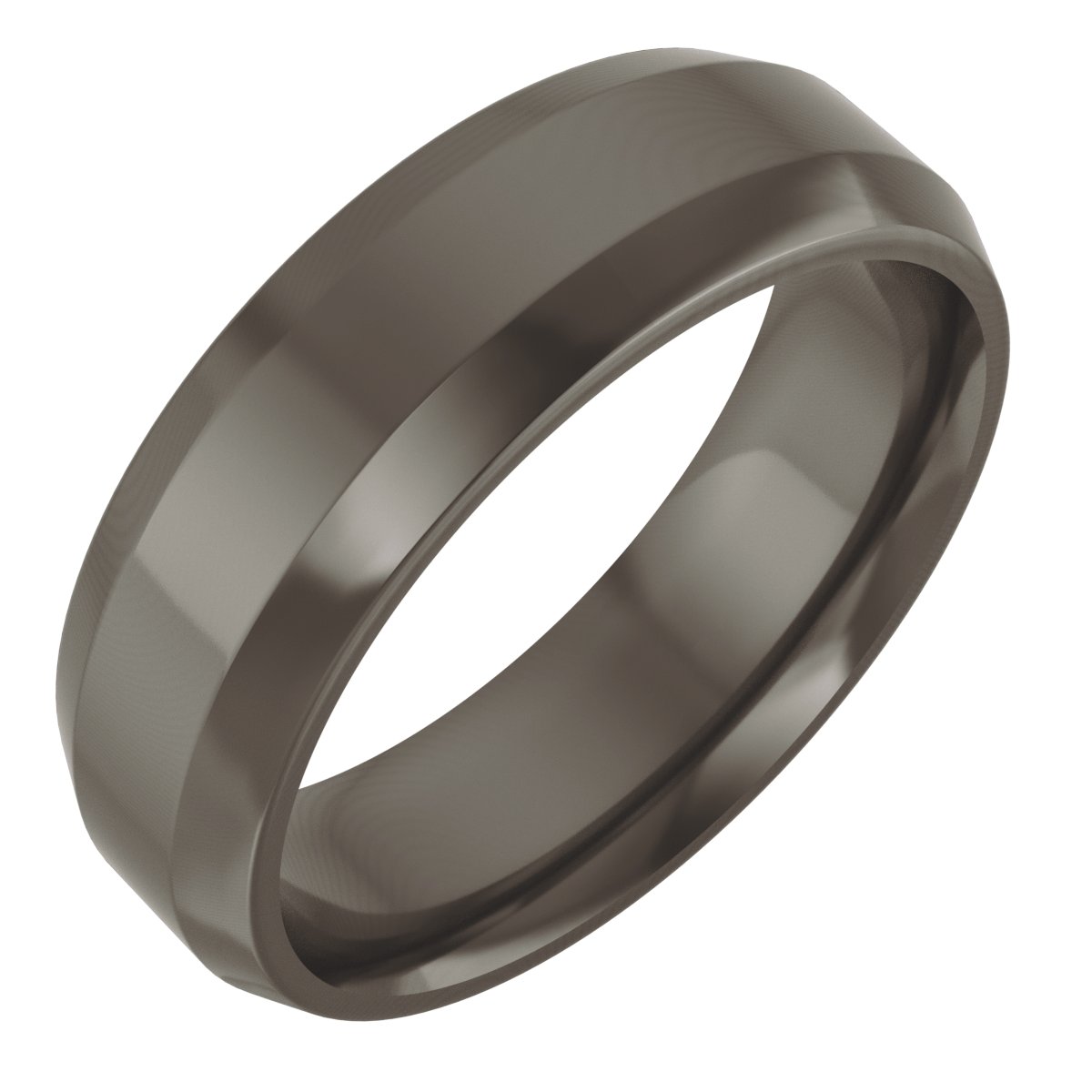 Beveled-Edge Comfort-Fit Flat Band
