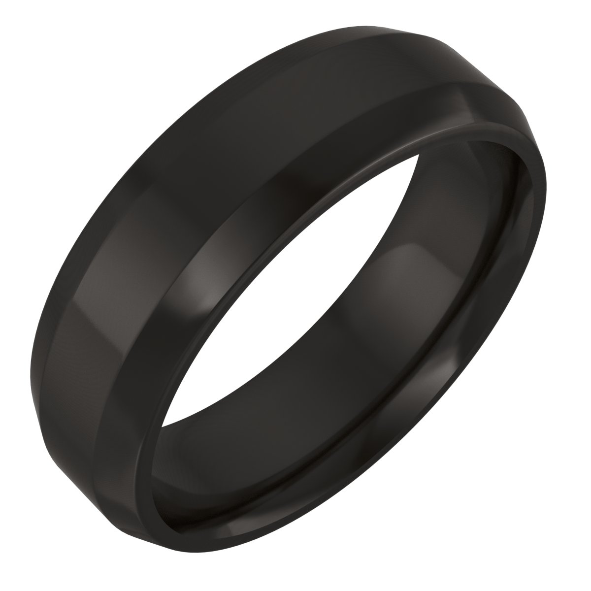 Beveled-Edge Comfort-Fit Flat Band