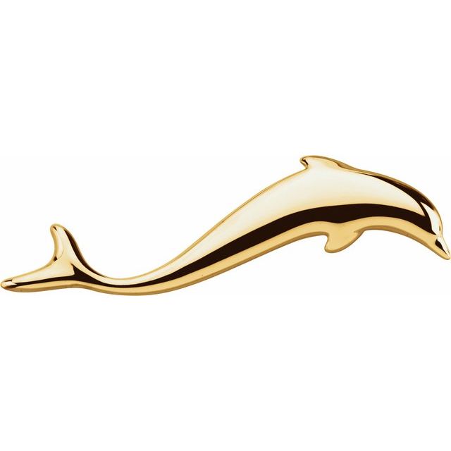 14K Yellow Dolphin Brooch or Pendant