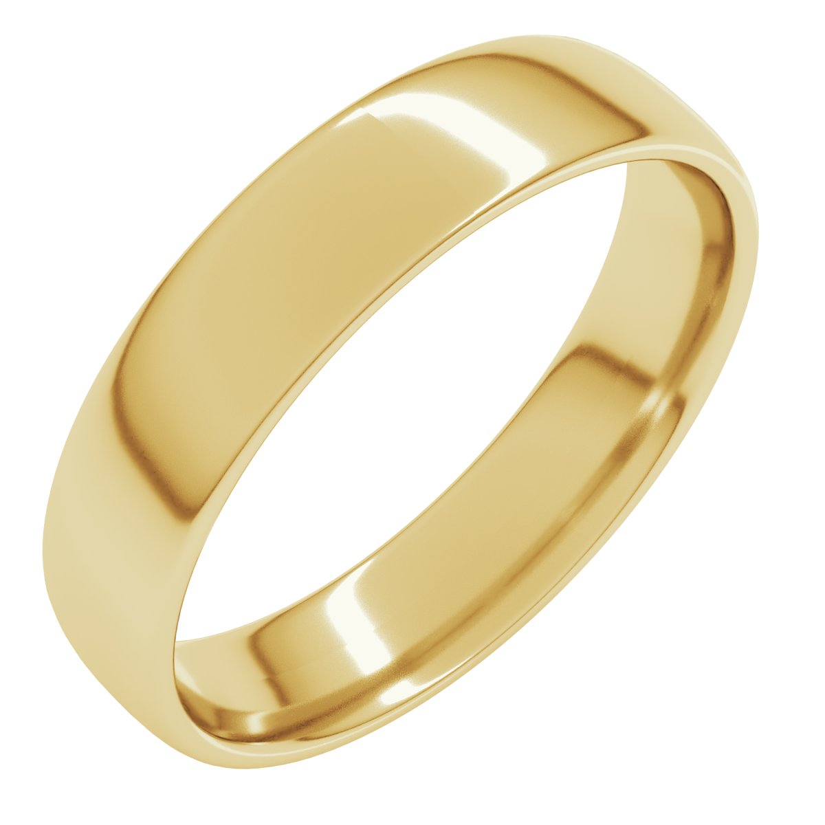 10K Yellow 5 mm Comfort-Fit Lightweight European-Style Band Size 4