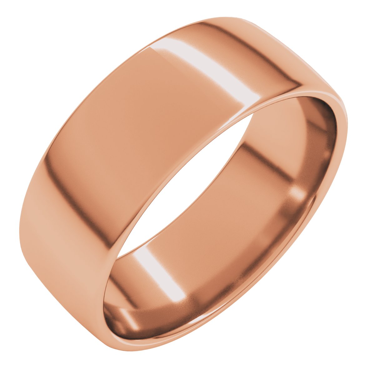 10K Rose 8 mm Comfort-Fit Lightweight European-Style Band Size 4
