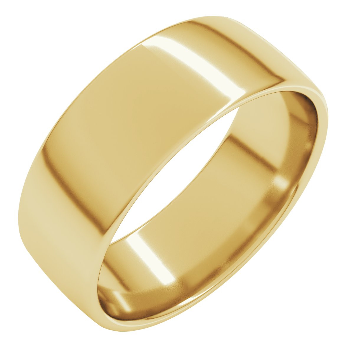 10K Yellow 8 mm Comfort-Fit Lightweight European-Style Band Size 4
