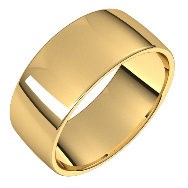 10K Yellow 9 mm Comfort-Fit Lightweight European-Style Band Size 4