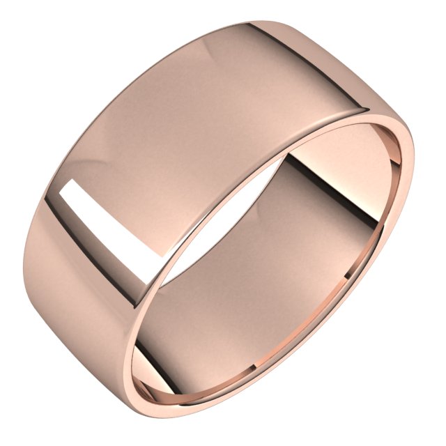 10K Rose 9 mm Comfort-Fit Lightweight European-Style Band Size 4