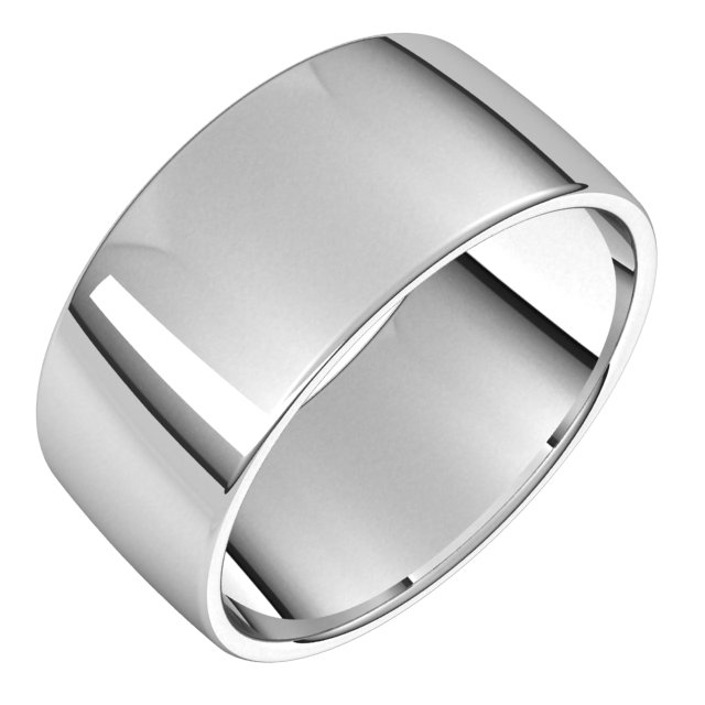 Sterling Silver 10 mm Comfort-Fit Lightweight European-Style Band Size 4.5