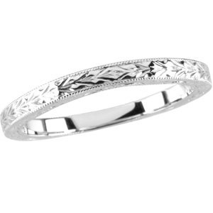 Hand-Engraved Hand-Applied Milgrain Solitaire Engagement Ring