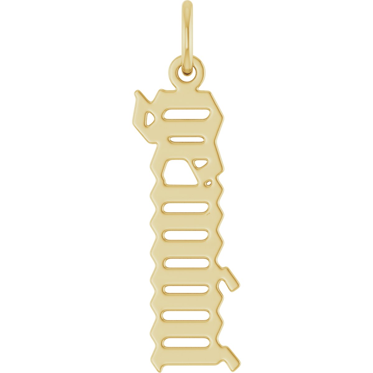 14K Yellow Gothic Gemini Pendant