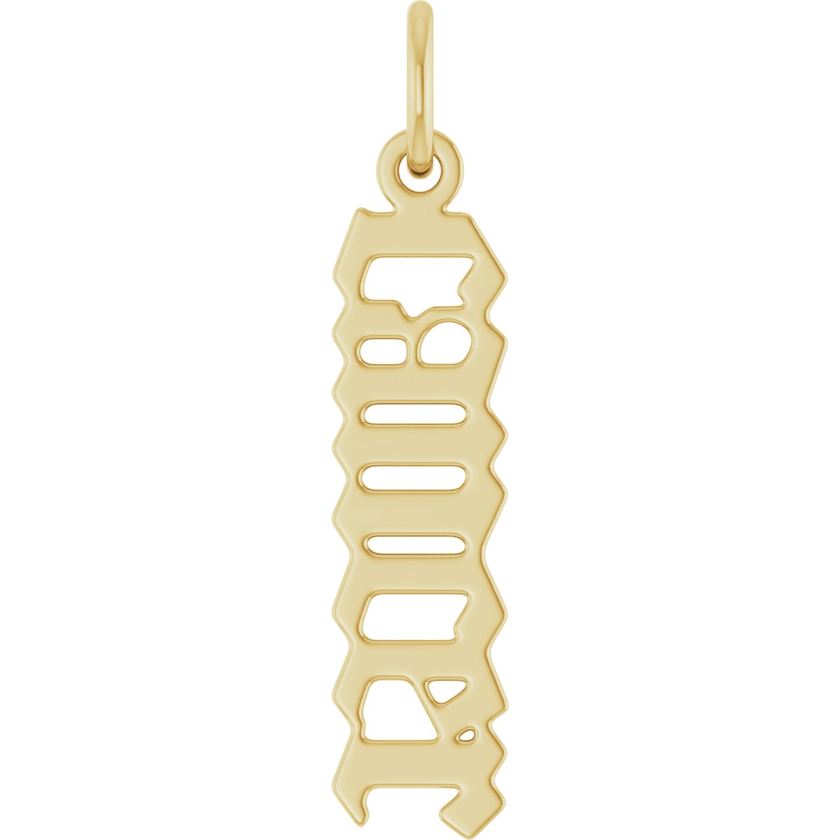 14K Yellow Gothic Cancer Pendant