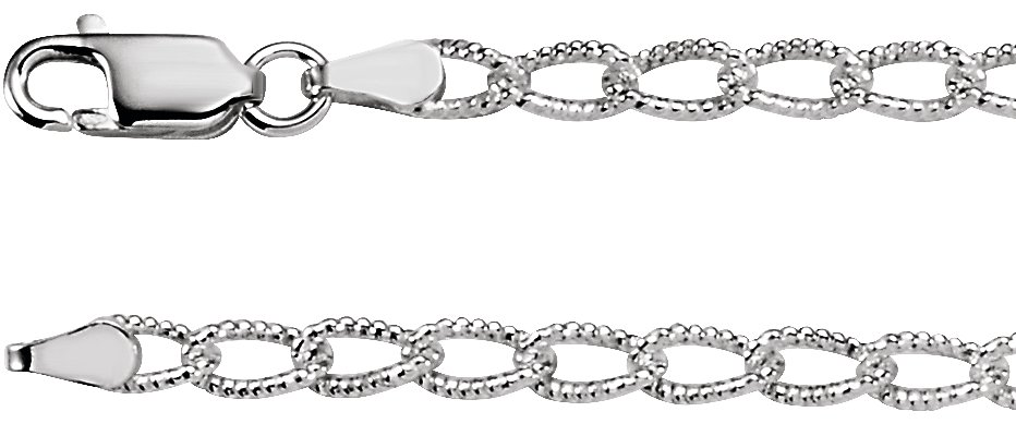 Sterling Silver 3 mm Curb 9.5" Chain