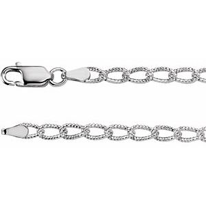 Sterling Silver 3 mm Curb 9.5" Chain