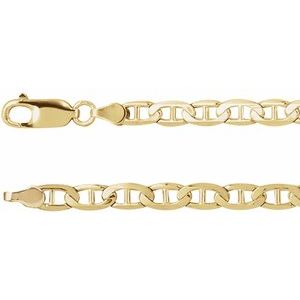 14K Yellow 4.5 mm Curbed Anchor 20" Chain