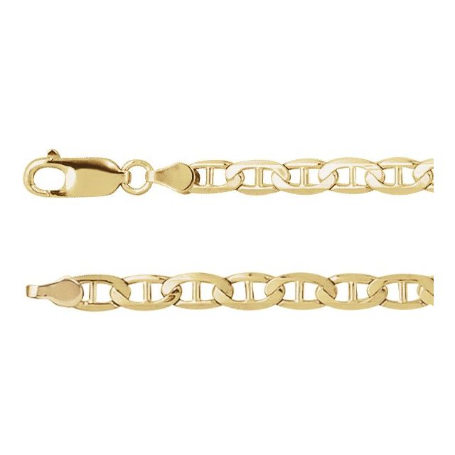14K Yellow 4.5 mm Curbed Anchor 8 Chain  