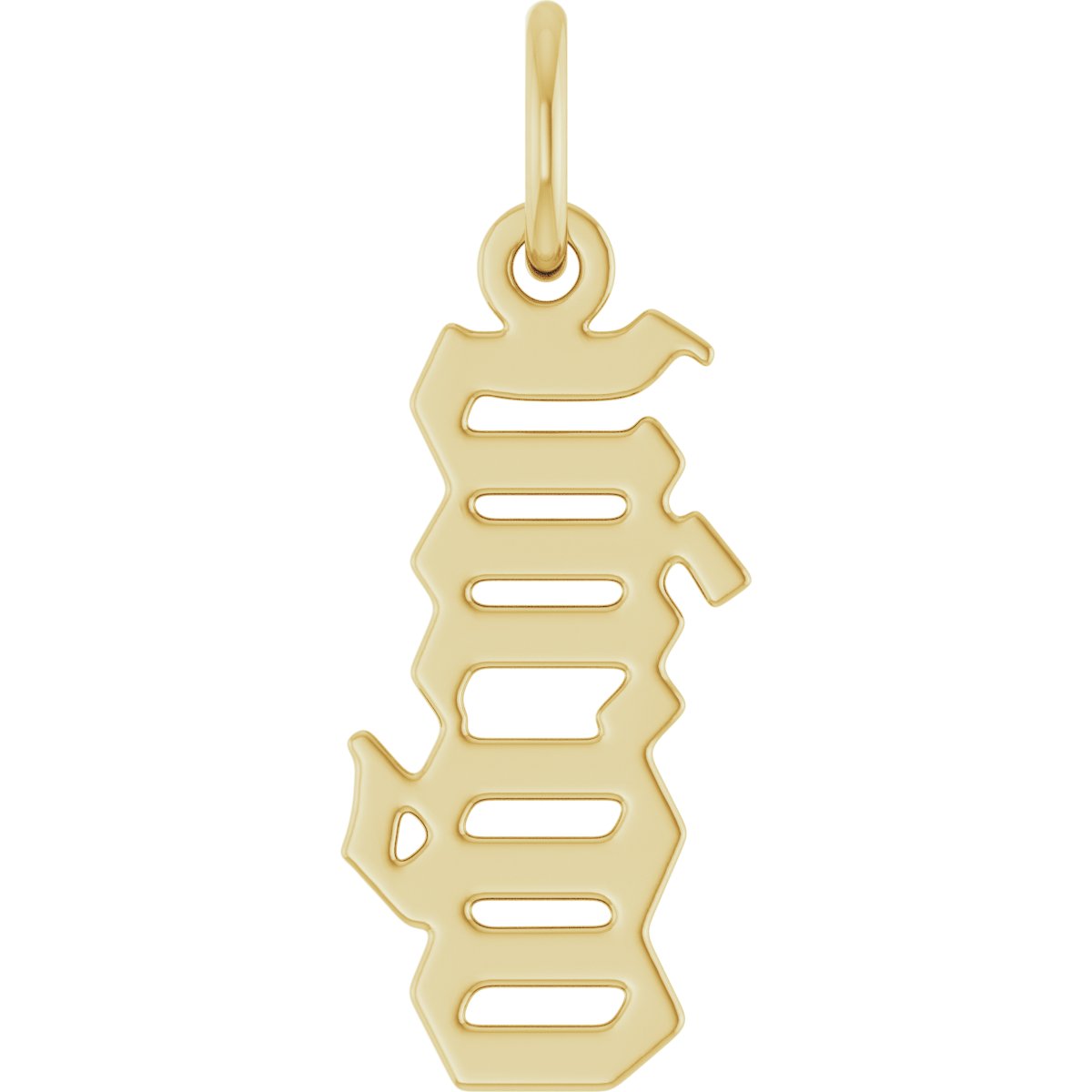 14K Yellow Gothic Virgo Pendant