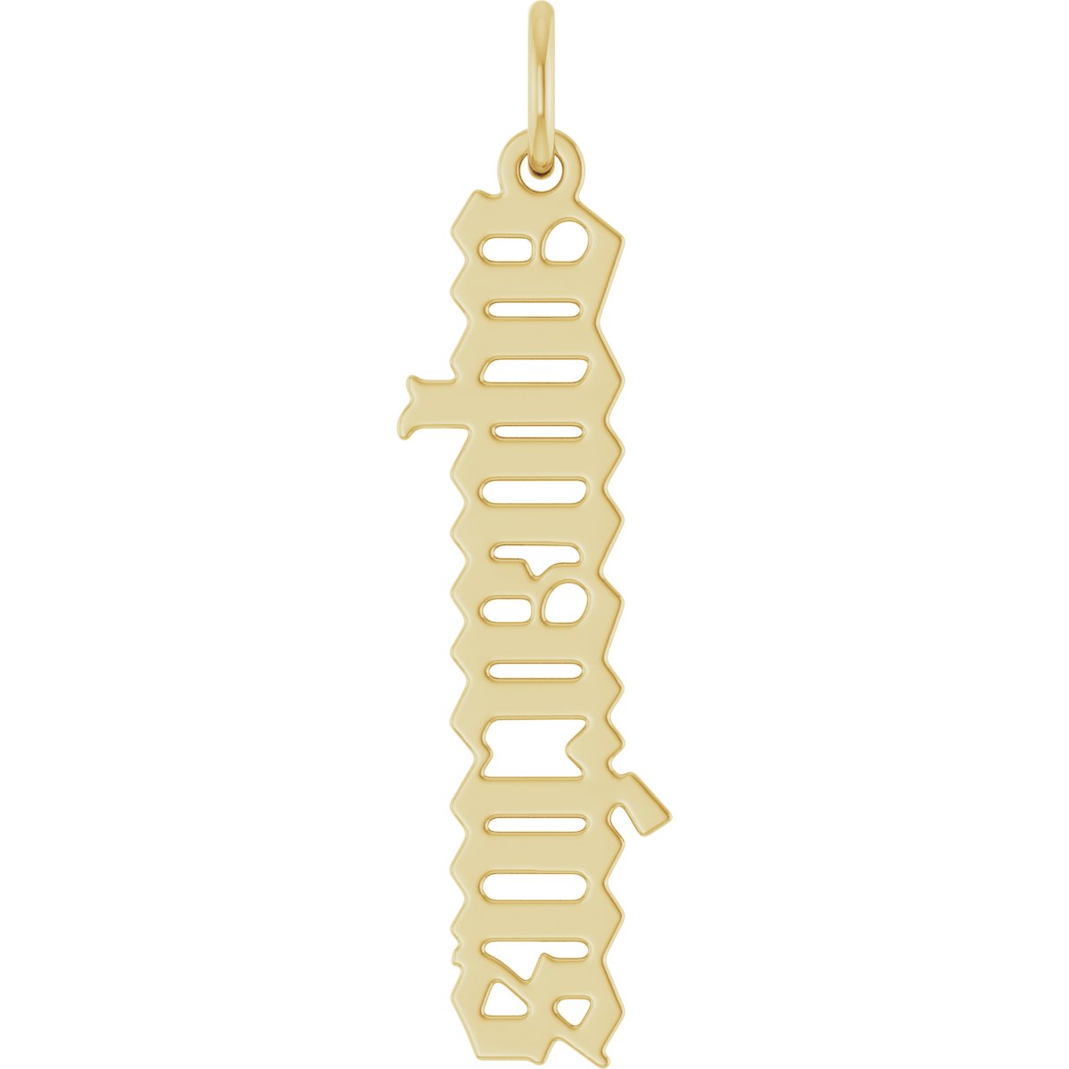 14K Yellow Gothic Aquarius Pendant