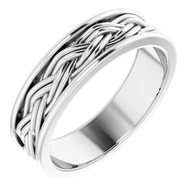 Woven-Design Comfort-Fit Flat Band