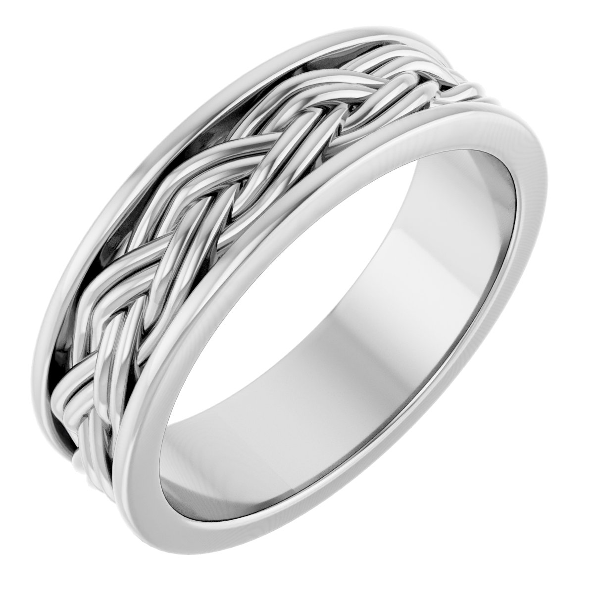 Woven-Design Comfort-Fit Flat Band